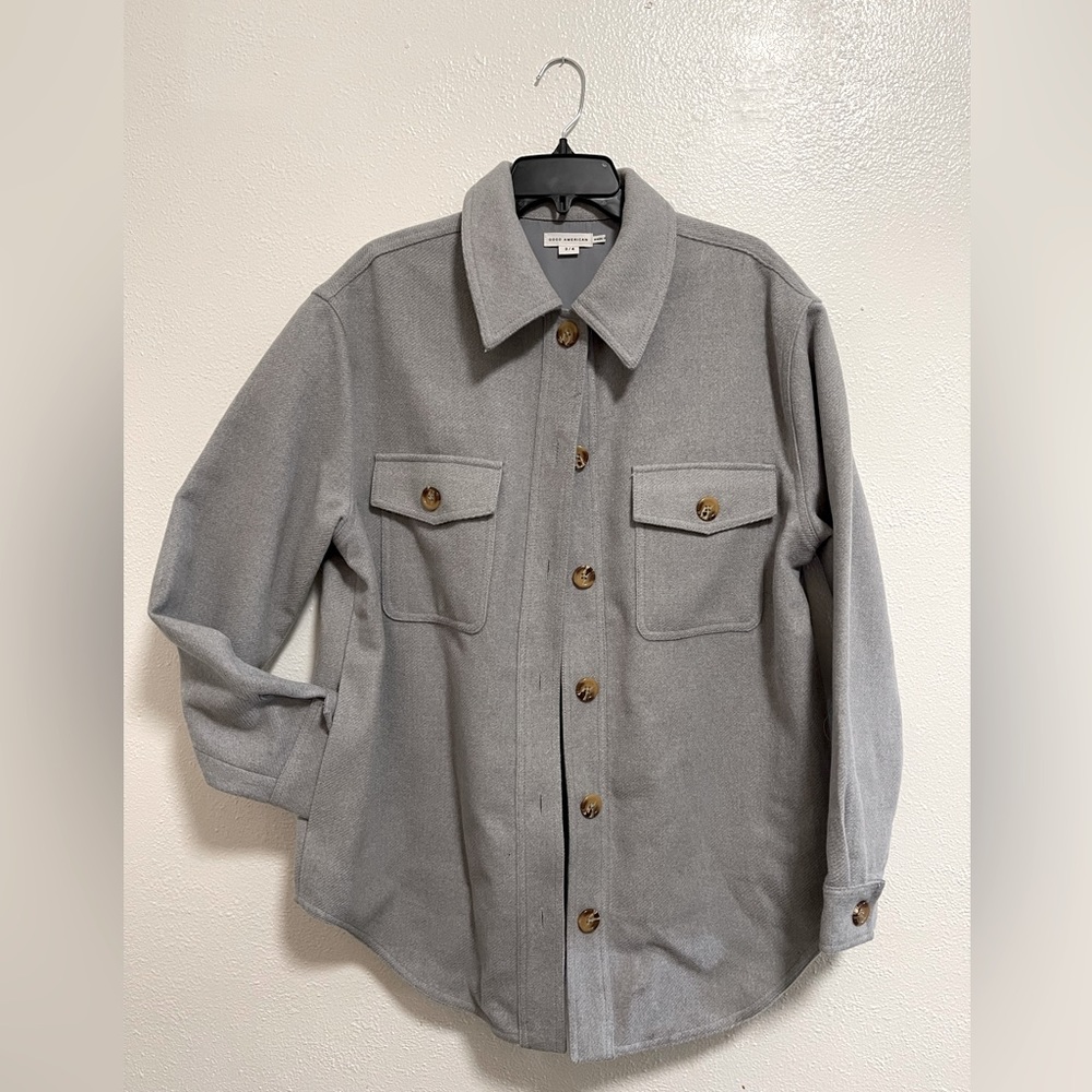 Good American grey shirt jacket size 3/4 or L/XL